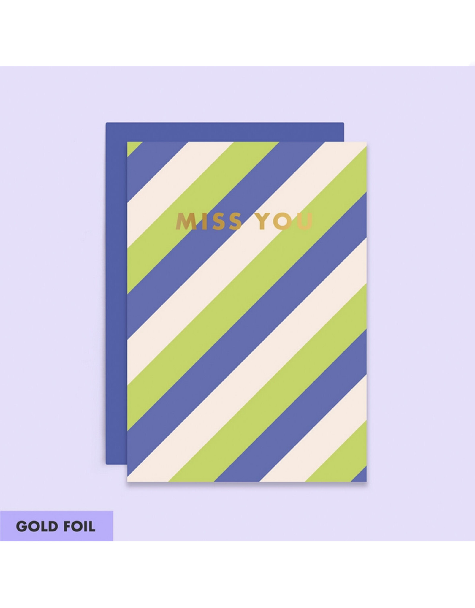 Miss You Striped Greeting Card