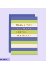 Thank You From Bottom of My Heart Striped Greeting Card