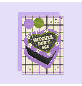 Witches Don't Age Cake Birthday Greeting Card
