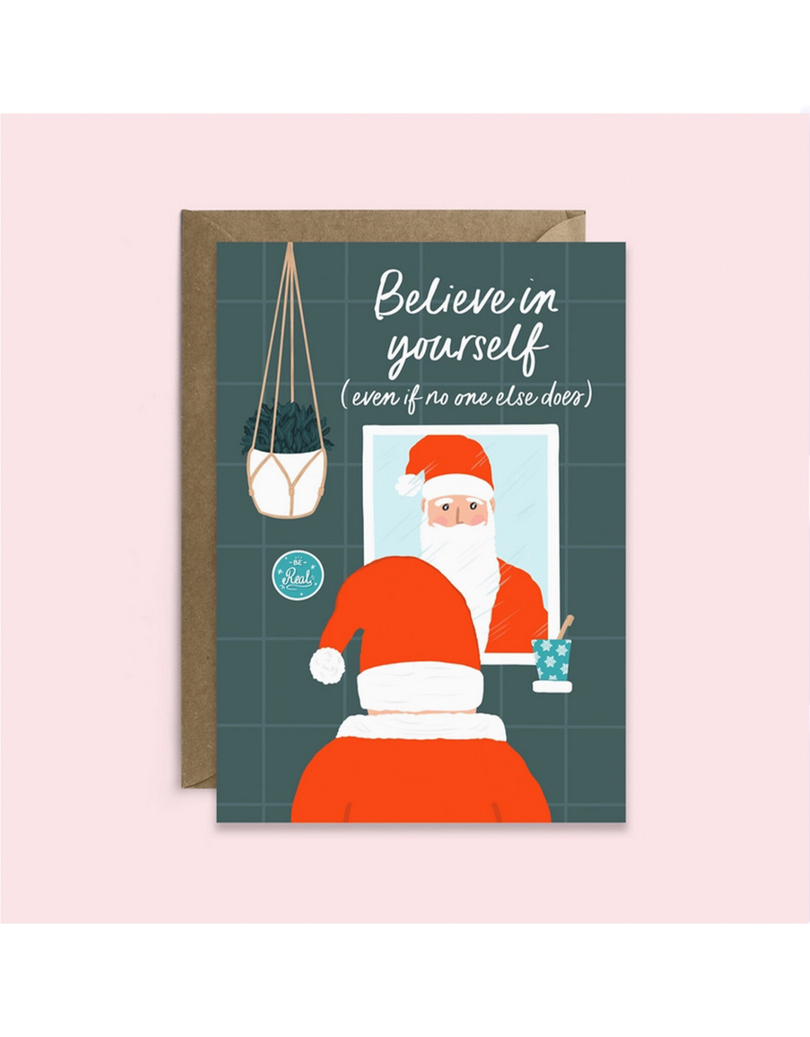 Believe in Yourself Santa Holiday Greeting Card
