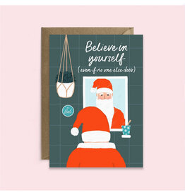 Believe in Yourself Santa Holiday Greeting Card