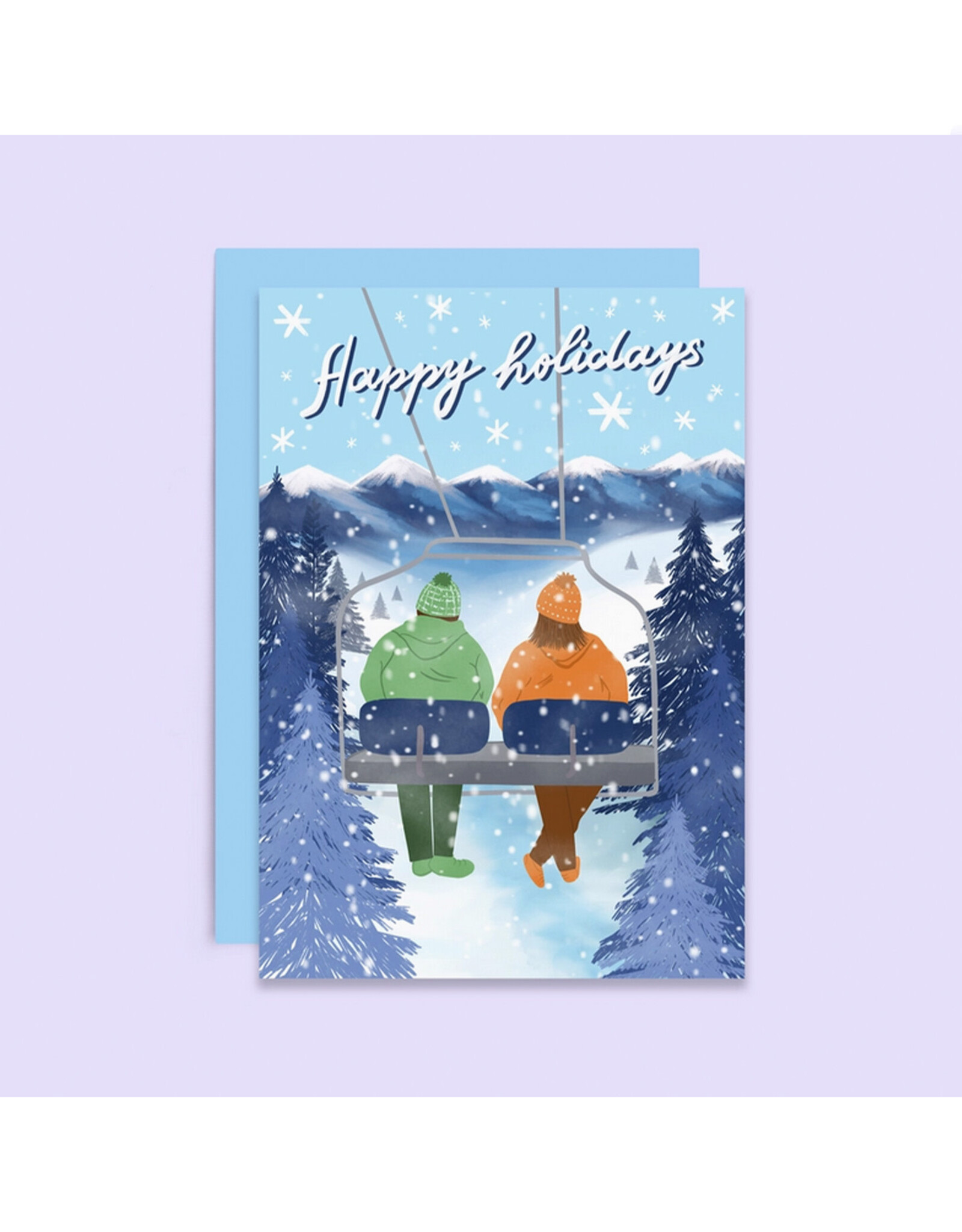 Ski Lift Holiday Greeting Card