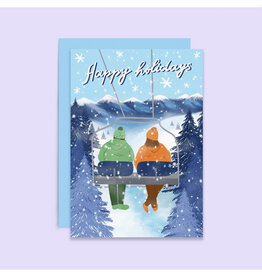 Ski Lift Holiday Greeting Card