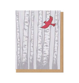 Cardinal in Birch Greeting Card