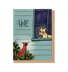 Hope Cardinal & Cat Greeting Card