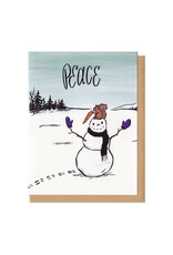 Peace Snowman & Squirrel Greeting Card