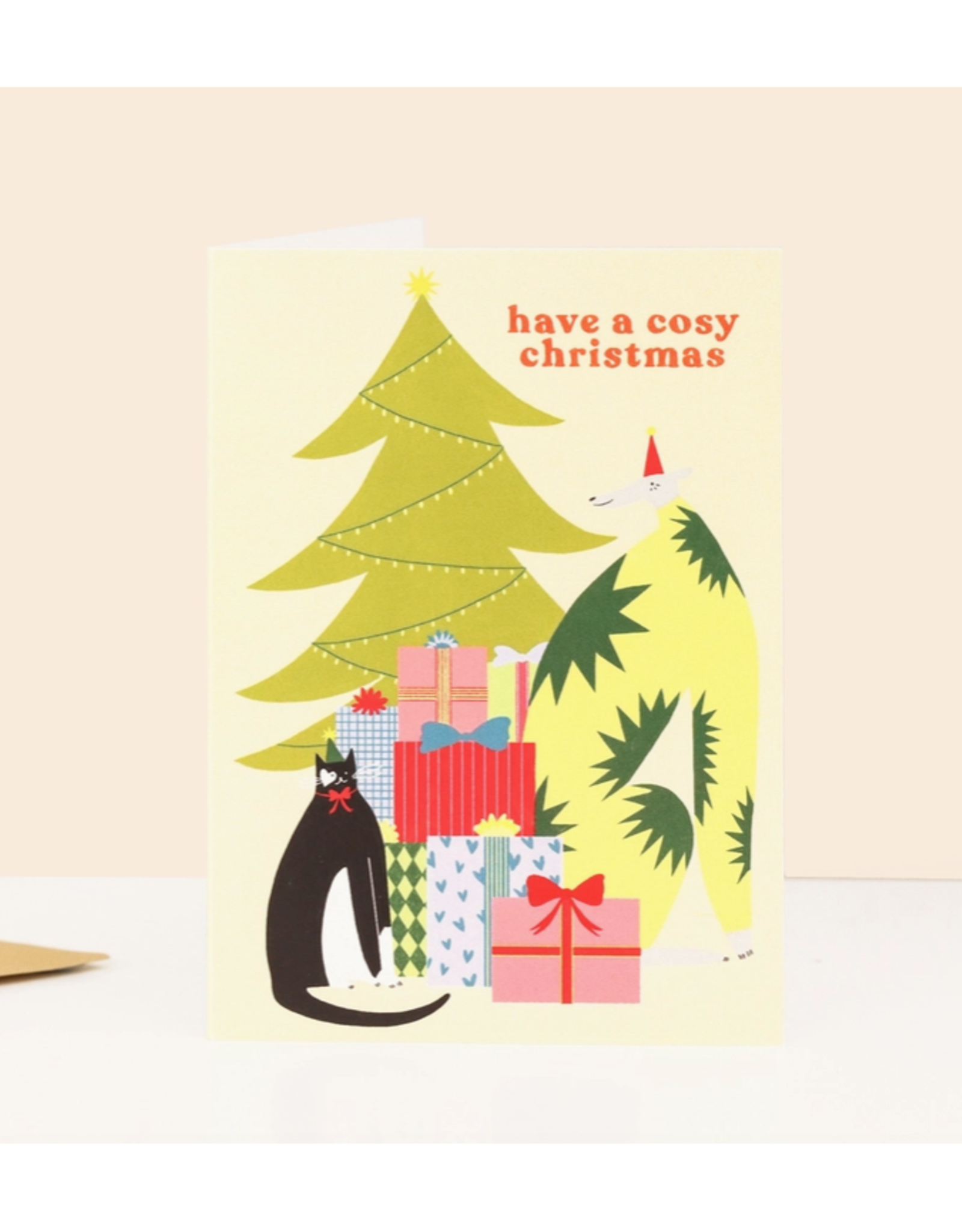 Have a Cosy Christmas Cat & Dog Tree Greeting Card