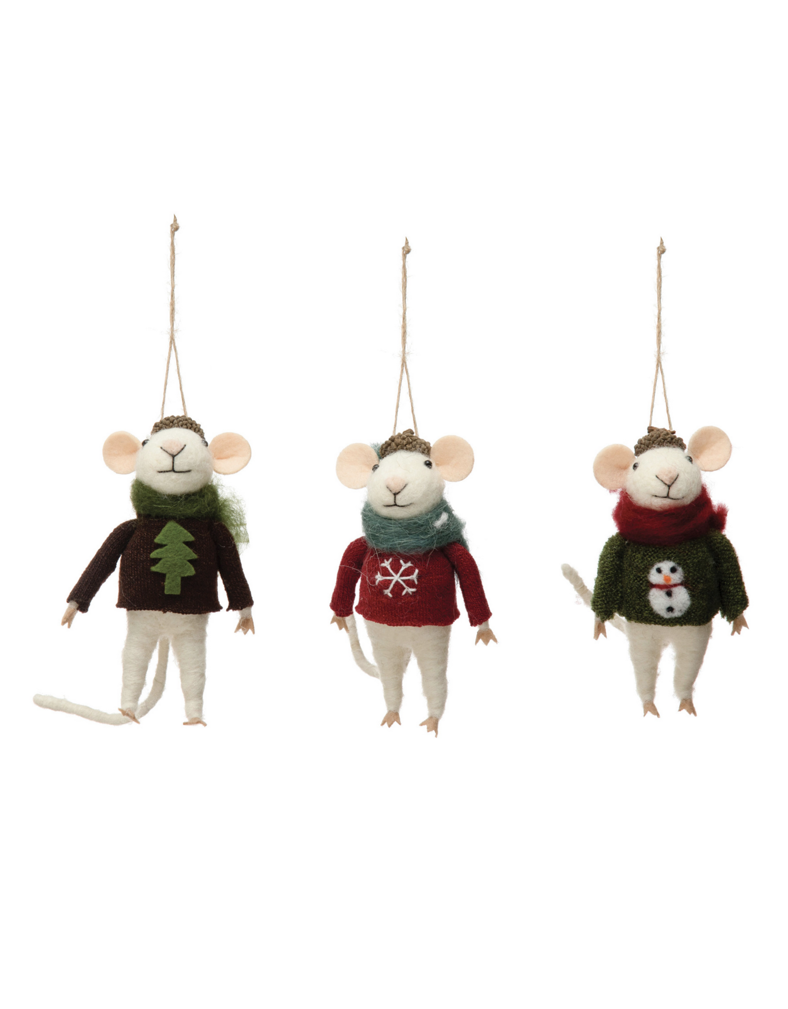 Hat & Sweater Mouse Ornament (Assorted)