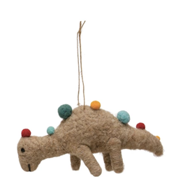 Tan Holiday Dinosaur Ornament
