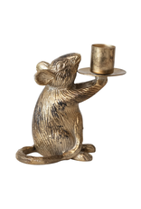 Antique Gold Mouse Taper Holder