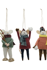 Snow Day Felt Mouse Ornament (Assorted)