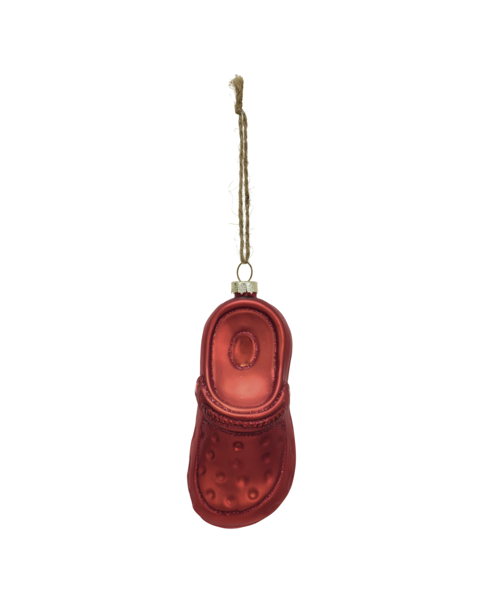 Red Glass Clog Ornament