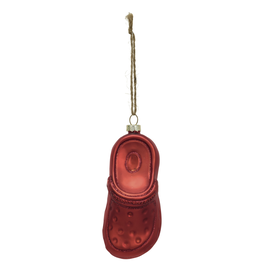Red Glass Clog Ornament