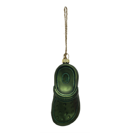Green Glass Clog Ornament