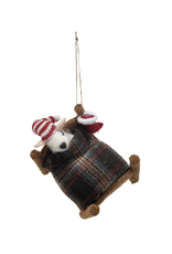 Felt Mouse in Bed Ornament