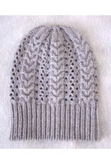 Cable-Pointelle Knit Beanie - Light Grey *