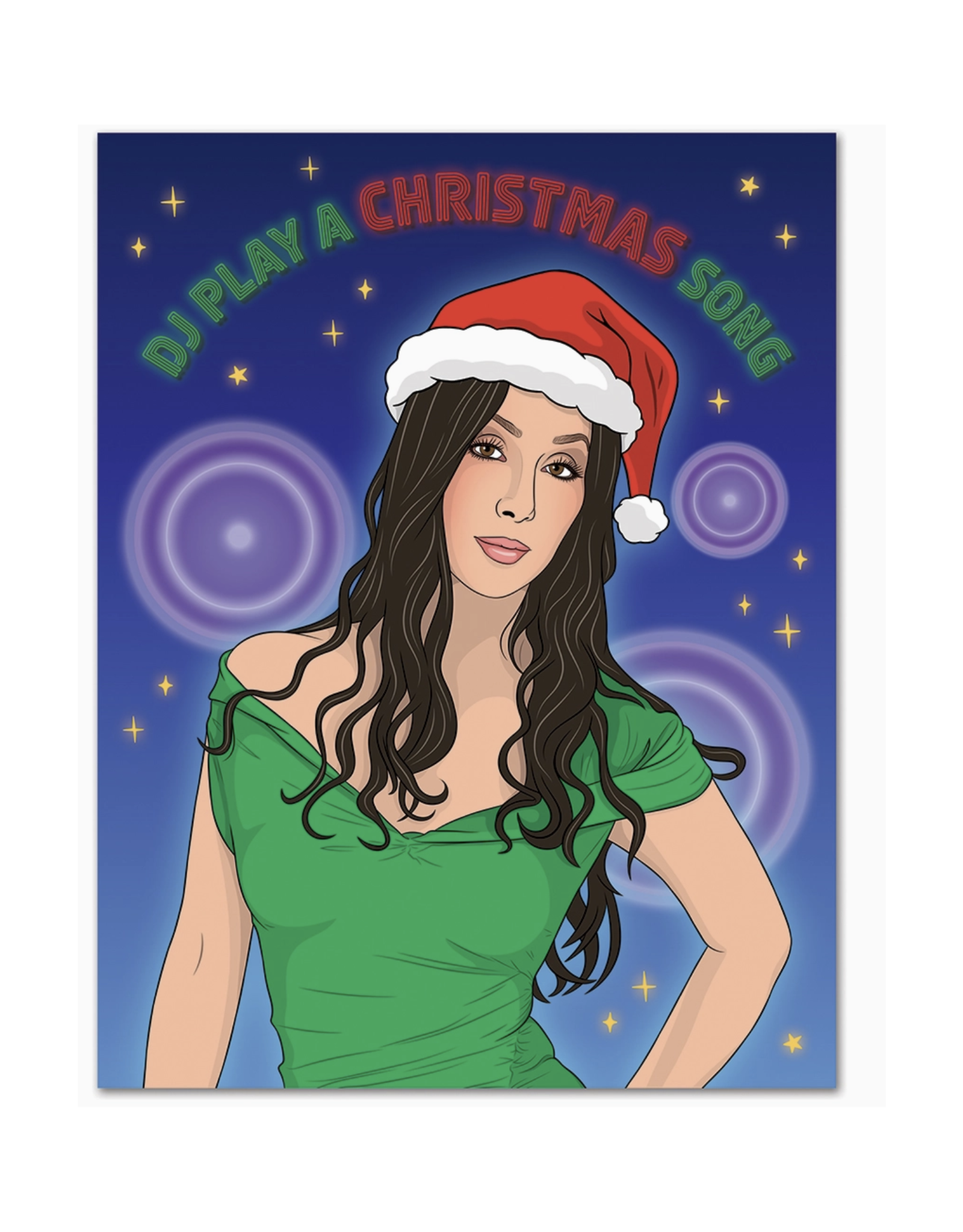 Play a Christmas Song Cher Greeting Card