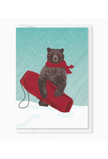 Brown Bear with Sled Mini Card