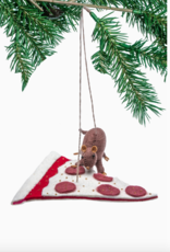 Baby Rat and Pizza Felt Ornament