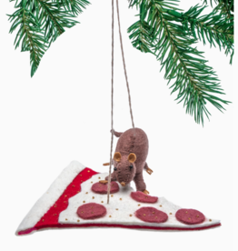 Baby Rat and Pizza Felt Ornament