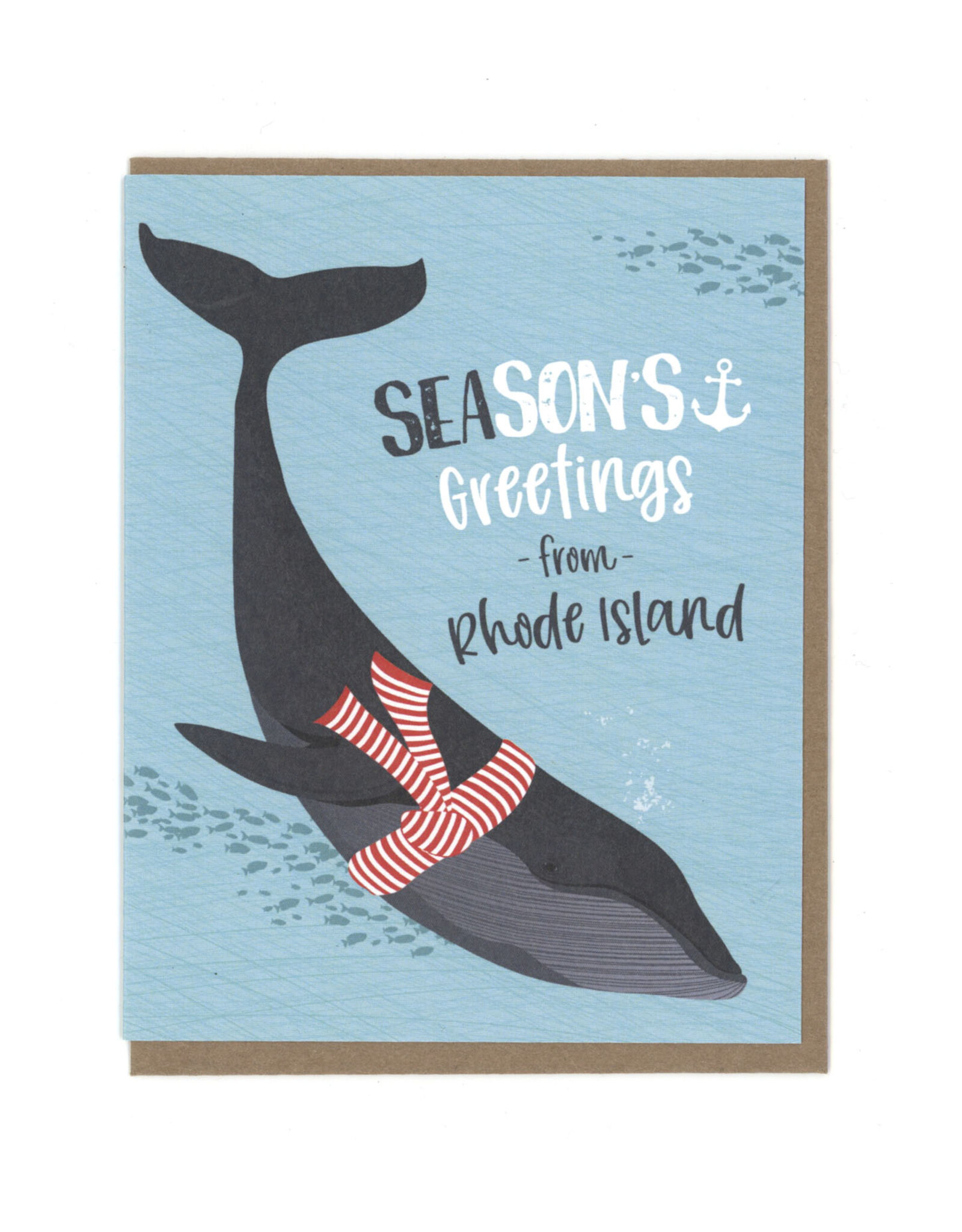 SEAsons Greeting's From Rhode Island Whale Greeting Card