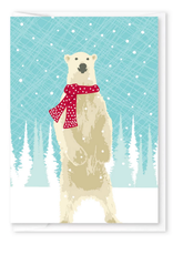 Polar Bear with Scarf Mini Card