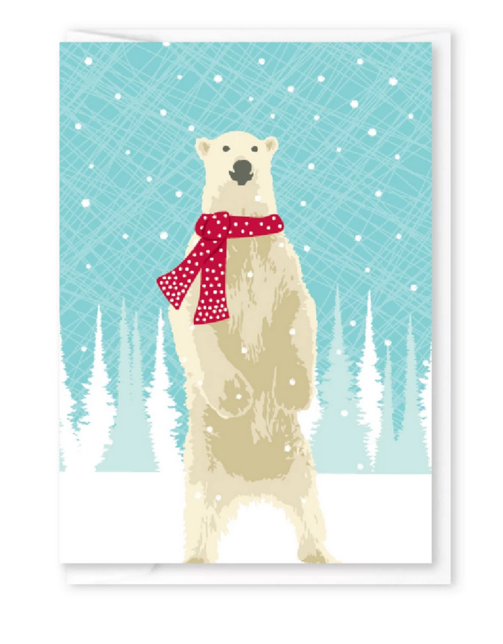 Polar Bear with Scarf Mini Card