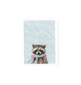 Raccoon Snow Mini Card