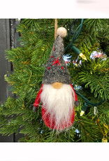 Gnome with Grey Hat Felt Ornament