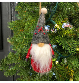 Gnome with Grey Hat Felt Ornament
