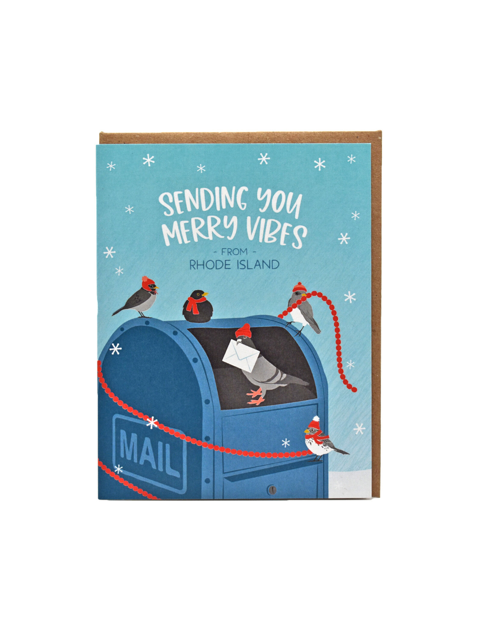 Sending You Merry Vibes From Rhode Island Greeting Card