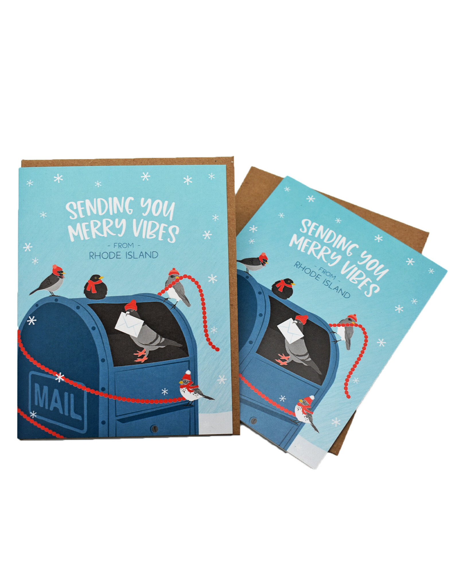 Sending You Merry Vibes From Rhode Island Greeting Card Box Set of 8