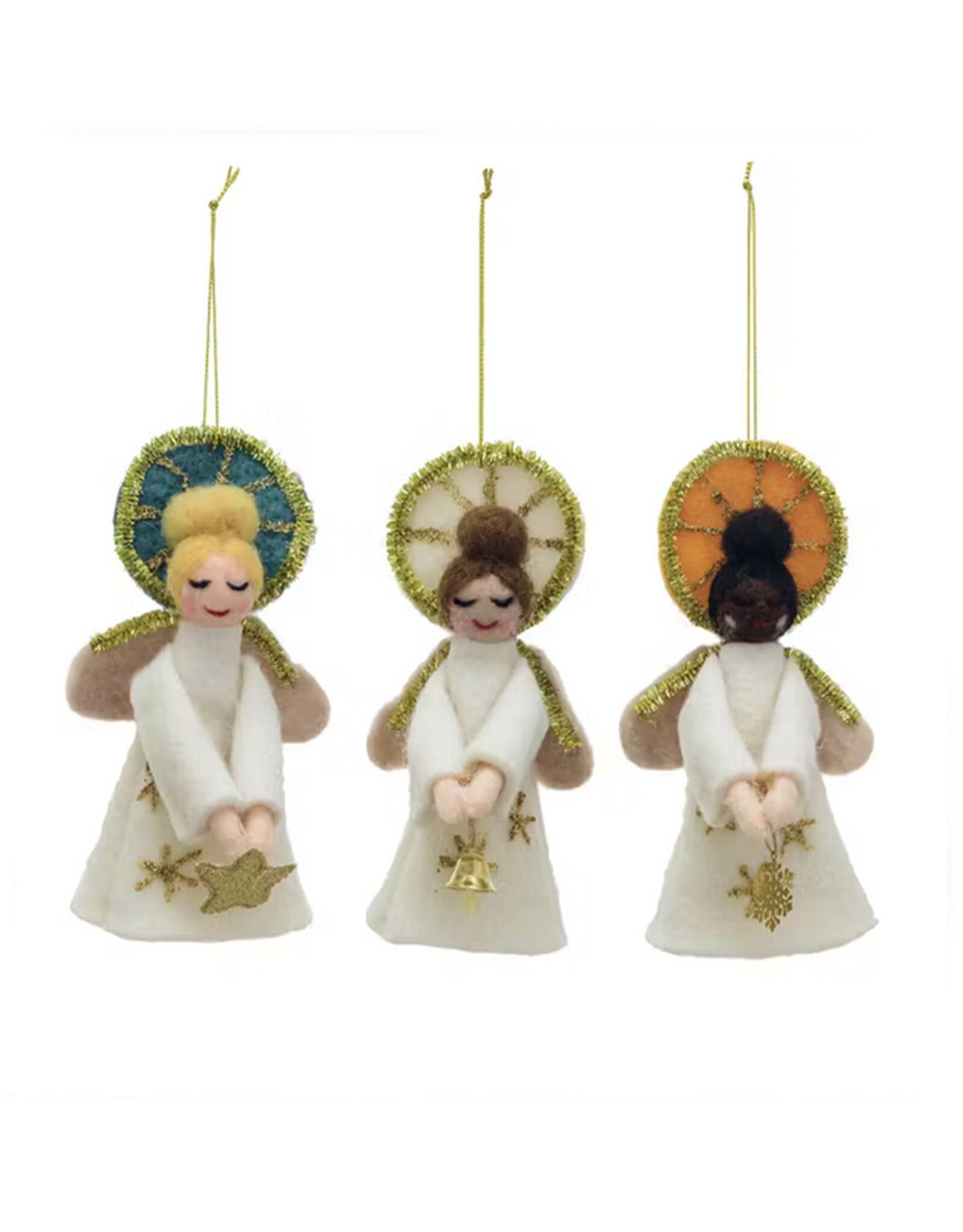 Felt Angel With Halo Ornament (Assorted)