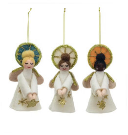 Felt Angel With Halo Ornament (Assorted)