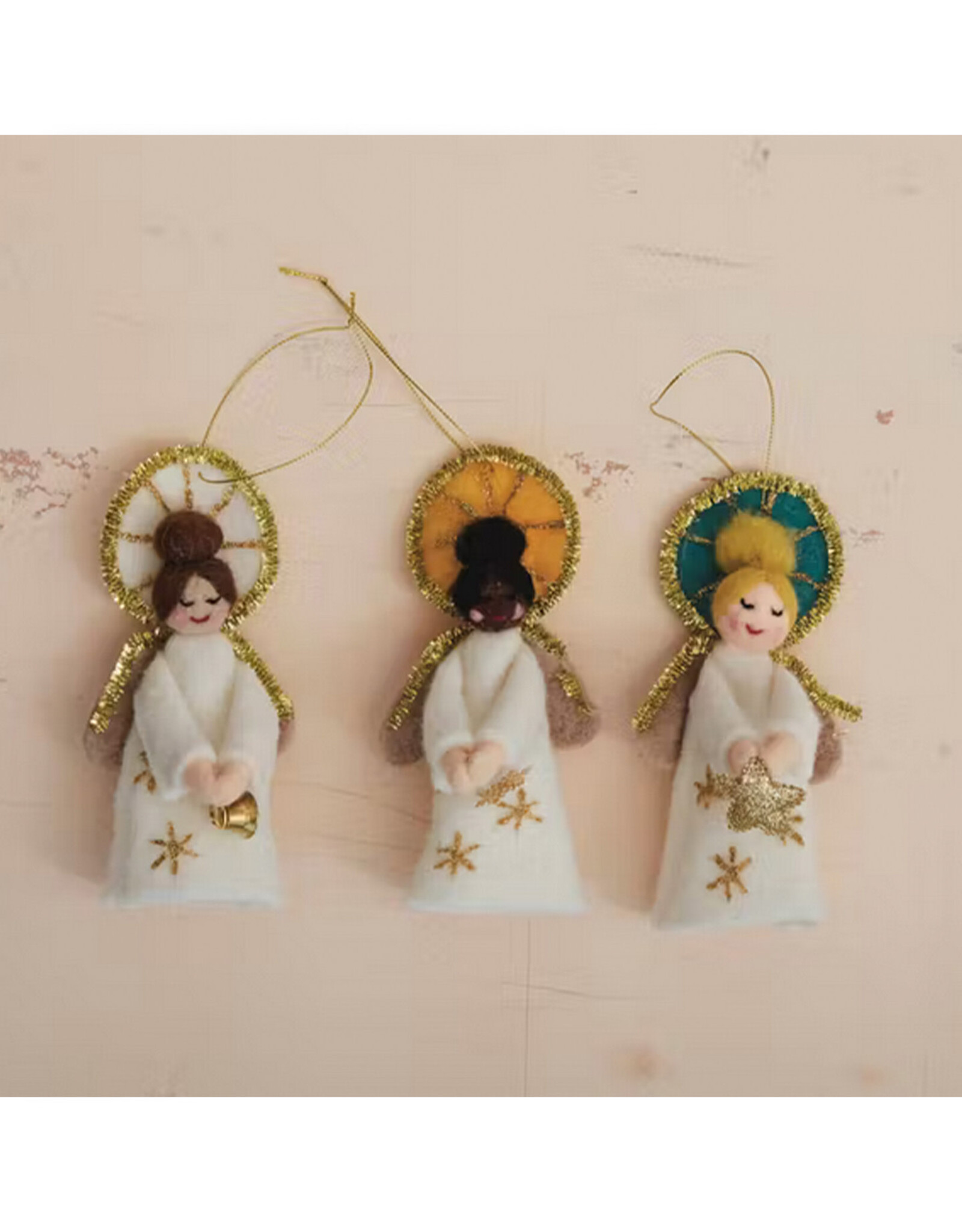 Felt Angel With Halo Ornament (Assorted)