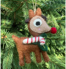 Rudolph the Reindeer with Candy Cane Ornament