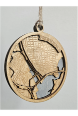 Providence Wooden Carved Ornament (Dark Blue)