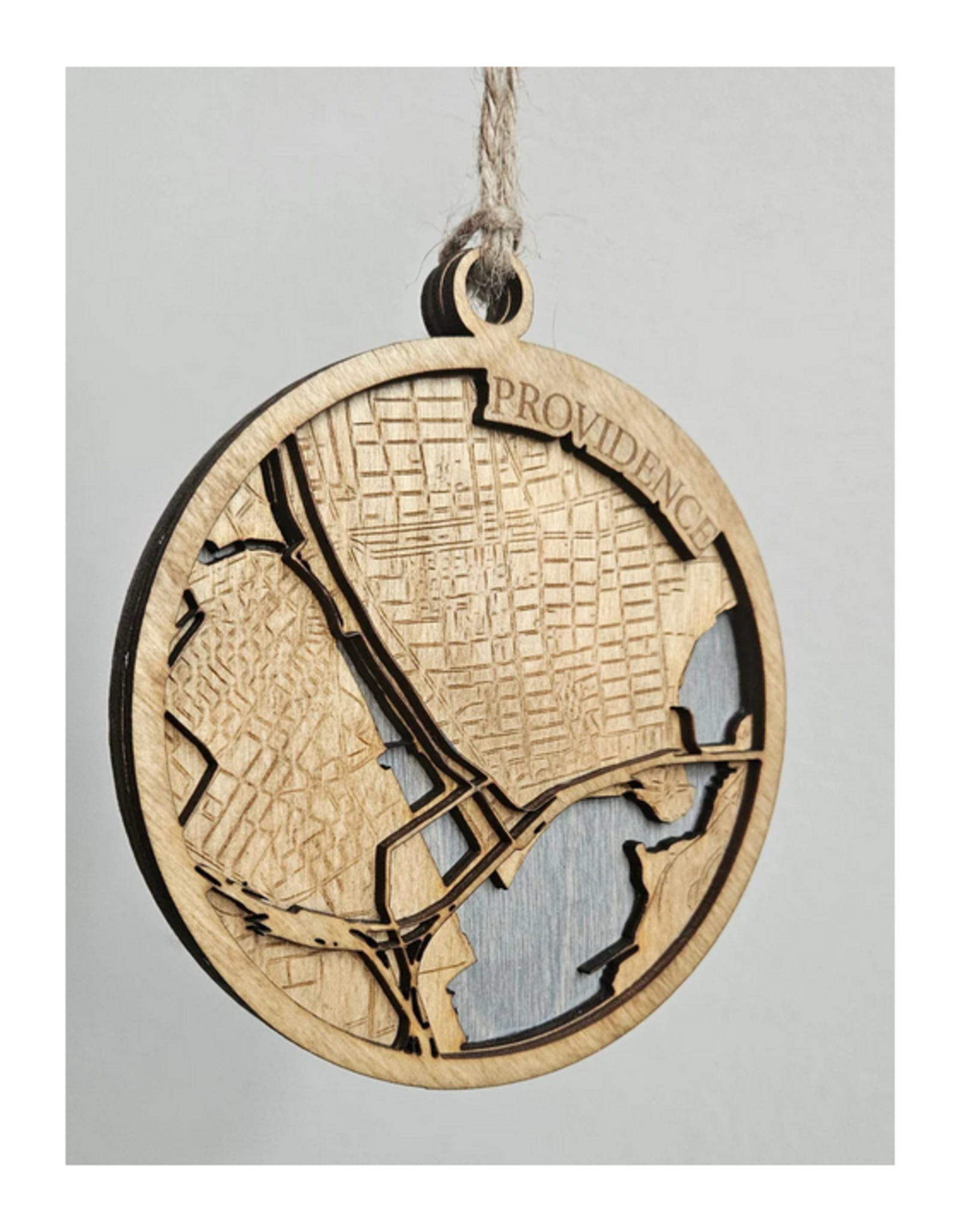 Providence Wooden Carved Ornament (Dark Blue)