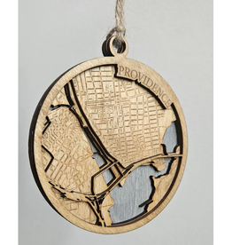 Providence Wooden Carved Ornament (Dark Blue)