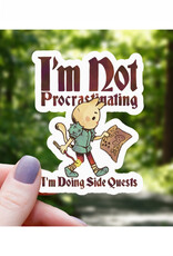 Procrastinating Cat Side Quests Sticker