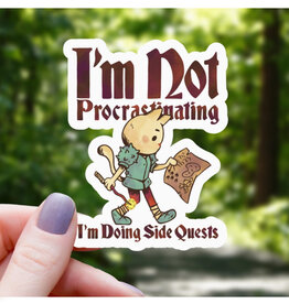 Procrastinating Cat Side Quests Sticker