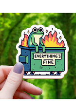 Everything's Fine Frog Dumpster Fire Sticker