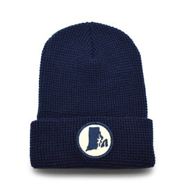 Rhode Island State Waffle Knit Beanie - Navy