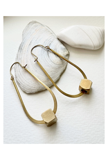 Rectangle Hoops and Cube Earrings Rectangle Hoops and Cube Earrings