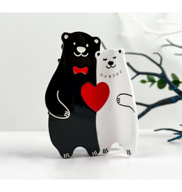 Embrace of Love Black & White Bear Claw Clip