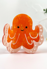 Exquisite Pearl Orange Octopus Claw Clip