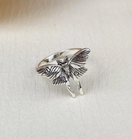 Silver Luna Moth Ring
