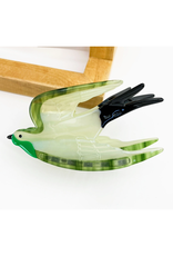 Green Swallow Claw Clip