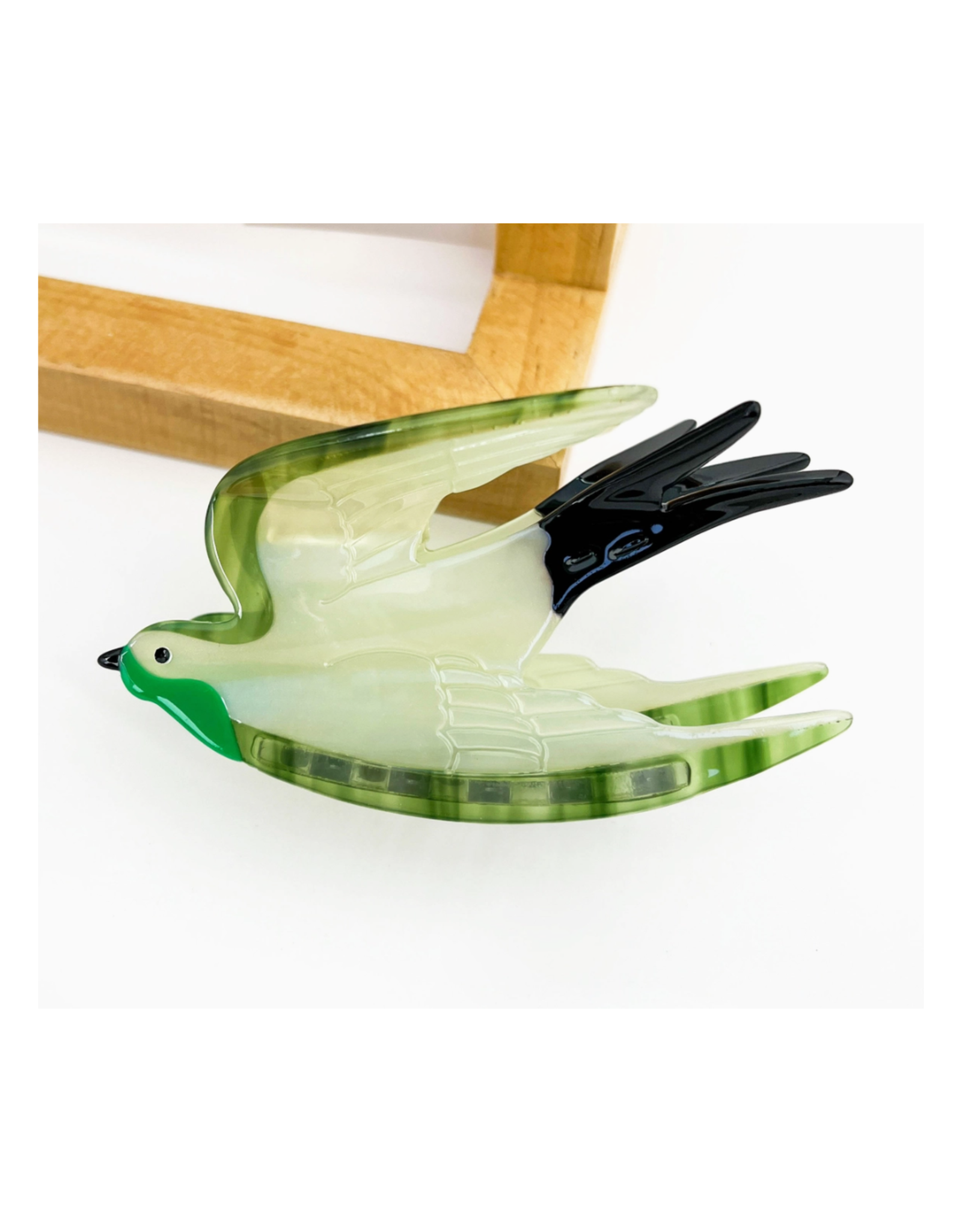 Green Swallow Claw Clip