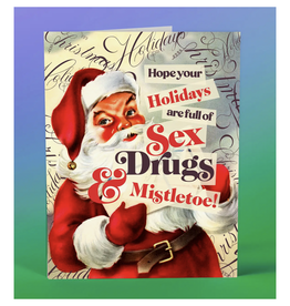 Sex Drugs Mistletoe Holiday Greeting Card